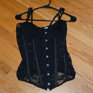 Elegant Moments Black Lace Bustier
